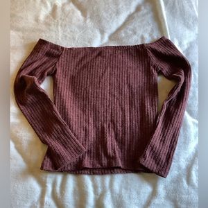 Charlotte Russe Off the Shoulder Ribbed Sweater